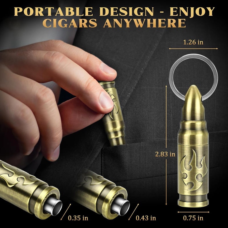 LIHTUN Portable Cigar Punch Cutter - Twist-Out Cigar Punch with 2 Sizes, Clockwise Switch Between Large and Small Punch Holes, Precision Cutting for Various Cigars, Christmas Day Gift (Bronze) - Image 5